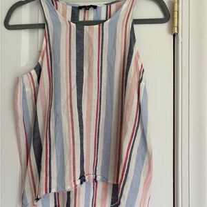 Drew Brand Striped Sleeveless Top - Multicolor linen. size small